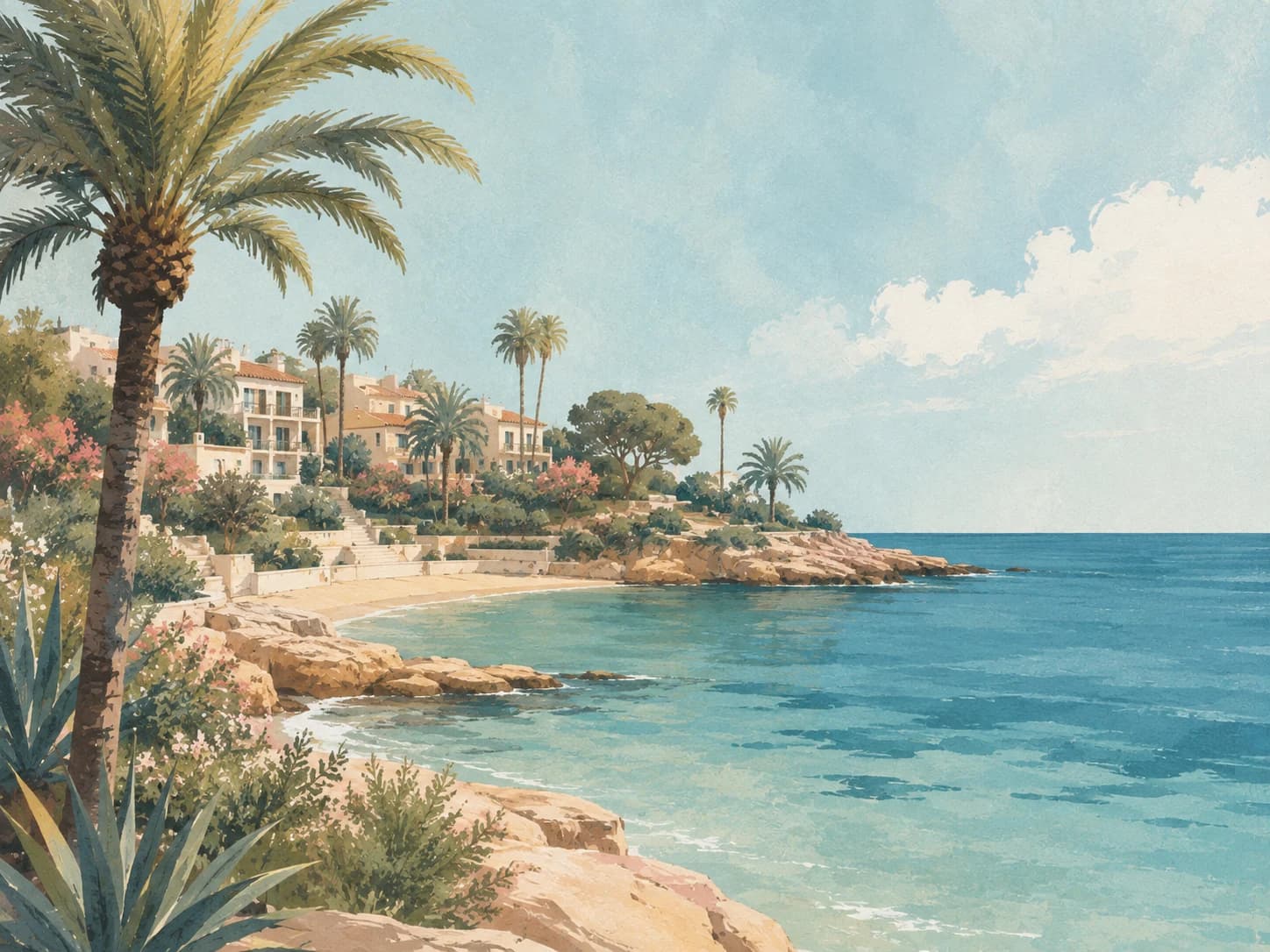 Illustration von Cala Ferrís in Torrevieja
